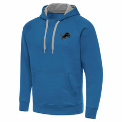 Antigua Brushed Carbon Victory Pullover Hoodie - Detroit Lions