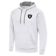 Antigua Brushed Carbon Victory Pullover Hoodie - Las Vegas Raiders