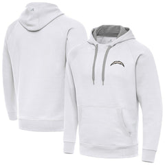 Antigua Brushed Carbon Victory Pullover Hoodie - Los Angeles Chargers
