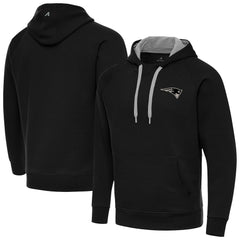Antigua Brushed Carbon Victory Pullover Hoodie - New England Patriots