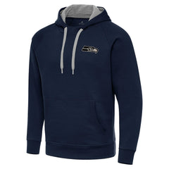 Antigua Brushed Carbon Victory Pullover Hoodie - Seattle Seahawks