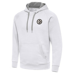 Antigua Brushed Carbon Victory Pullover Hoodie - Pittsburgh Steelers