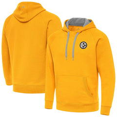 Antigua Brushed Carbon Victory Pullover Hoodie - Pittsburgh Steelers