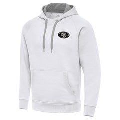 Antigua Brushed Carbon Victory Pullover Hoodie - San Francisco 49ers
