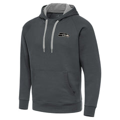 Antigua Brushed Carbon Victory Pullover Hoodie - Seattle Seahawks