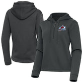 NHL Pewter Colorado Avalanche Antigua Women's Contemporary Quarter-Zip Hoodie
