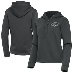 NHL Pewter Los Angeles Kings Antigua Women's Contemporary Quarter-Zip Hoodie