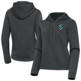 NHL Pewter Seattle Kraken Antigua Women's Contemporary Quarter-Zip Hoodie