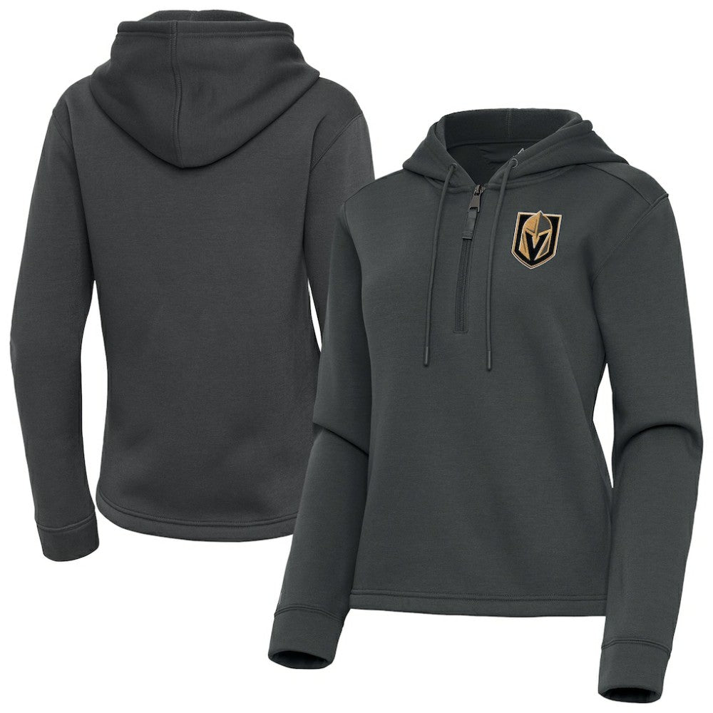 NHL Gray Vegas Golden Knights Antigua Women's Contemporary Quarter-Zip Hoodie