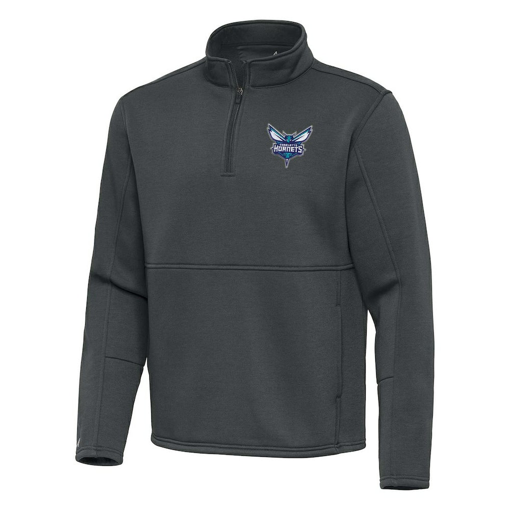 NBA Charlotte Hornets Antigua Twist Quarter-Zip Pullover Top - Pewter on sale