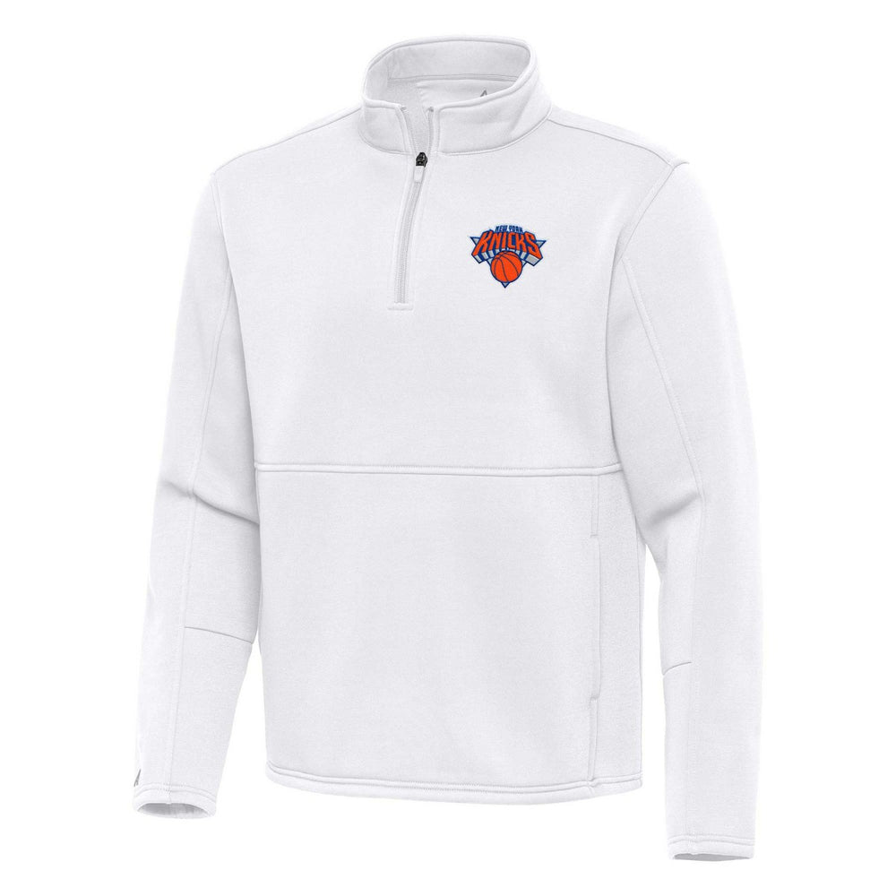 NBA New York Knicks Antigua Twist Quarter-Zip Pullover Top - White for sale