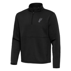 NBA San Antonio Spurs Antigua Twist Quarter-Zip Pullover Top - Black on sale