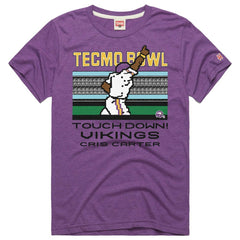 Cris Carter Homage Unisex Tecmo Bowl Retired Player Graphic Tri-Blend T-Shirt - Minnesota Vikings