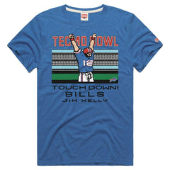 Jim Kelly Homage Unisex Tecmo Bowl Retired Player Graphic Tri-Blend T-Shirt - Buffalo Bills
