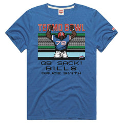 Bruce Smith Homage Unisex Tecmo Bowl Retired Player Graphic Tri-Blend T-Shirt - Buffalo Bills