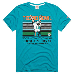 Dan Marino Homage Unisex Tecmo Bowl Retired Player Graphic Tri-Blend T-Shirt - Miami Dolphins