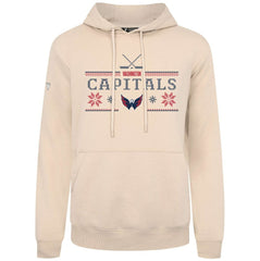 NHL Khaki Washington Capitals Levelwear Podium Holiday Pullover Hoodie