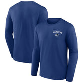 NHL This item will ship within 2 business days. Vancouver Canucks Blue Team Lockup Long Sleeve T-Shirt