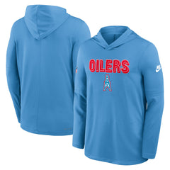 Sideline Oilers Throwback Dri-FIT Long Sleeve Hoodie T-Shirt - Tennessee Titans