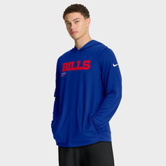 Sideline Pure Fury Performance Long Sleeve Hoodie T-Shirt - Buffalo Bills