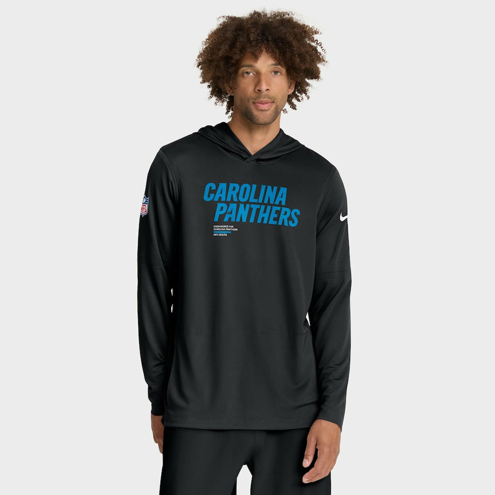 Sideline Pure Fury Performance Long Sleeve Hoodie T-Shirt - Carolina Panthers