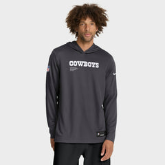 Sideline Pure Fury Performance Long Sleeve Hoodie T-Shirt - Dallas Cowboys