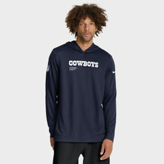 Sideline Pure Fury Performance Long Sleeve Hoodie T-Shirt - Dallas Cowboys