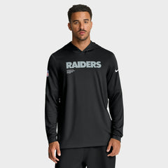 Sideline Pure Fury Performance Long Sleeve Hoodie T-Shirt - Las Vegas Raiders