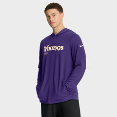 Sideline Pure Fury Performance Long Sleeve Hoodie T-Shirt - Minnesota Vikings