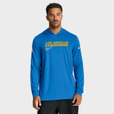 Sideline Pure Fury Performance Long Sleeve Hoodie T-Shirt - Los Angeles Chargers