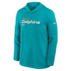 Sideline Pure Fury Performance Long Sleeve Hoodie T-Shirt - Miami Dolphins