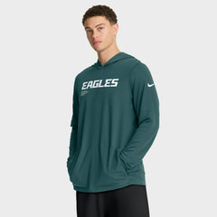 Sideline Pure Fury Performance Long Sleeve Hoodie T-Shirt - Philadelphia Eagles
