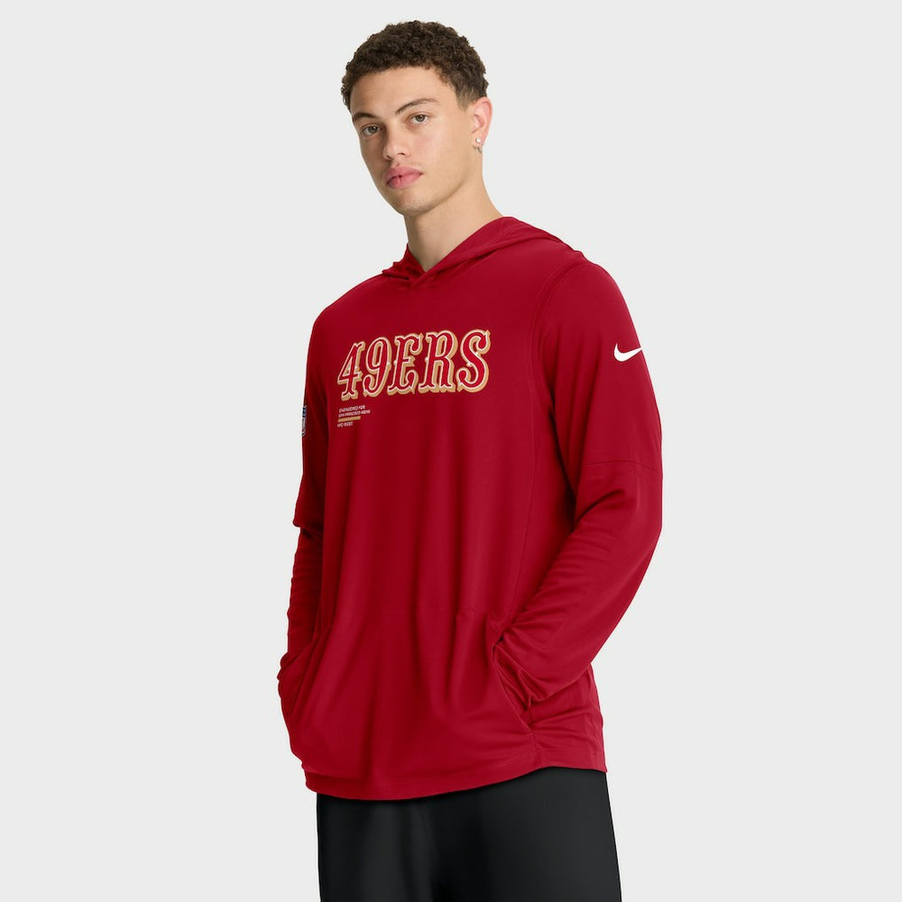 Sideline Pure Fury Performance Long Sleeve Hoodie T-Shirt - San Francisco 49ers