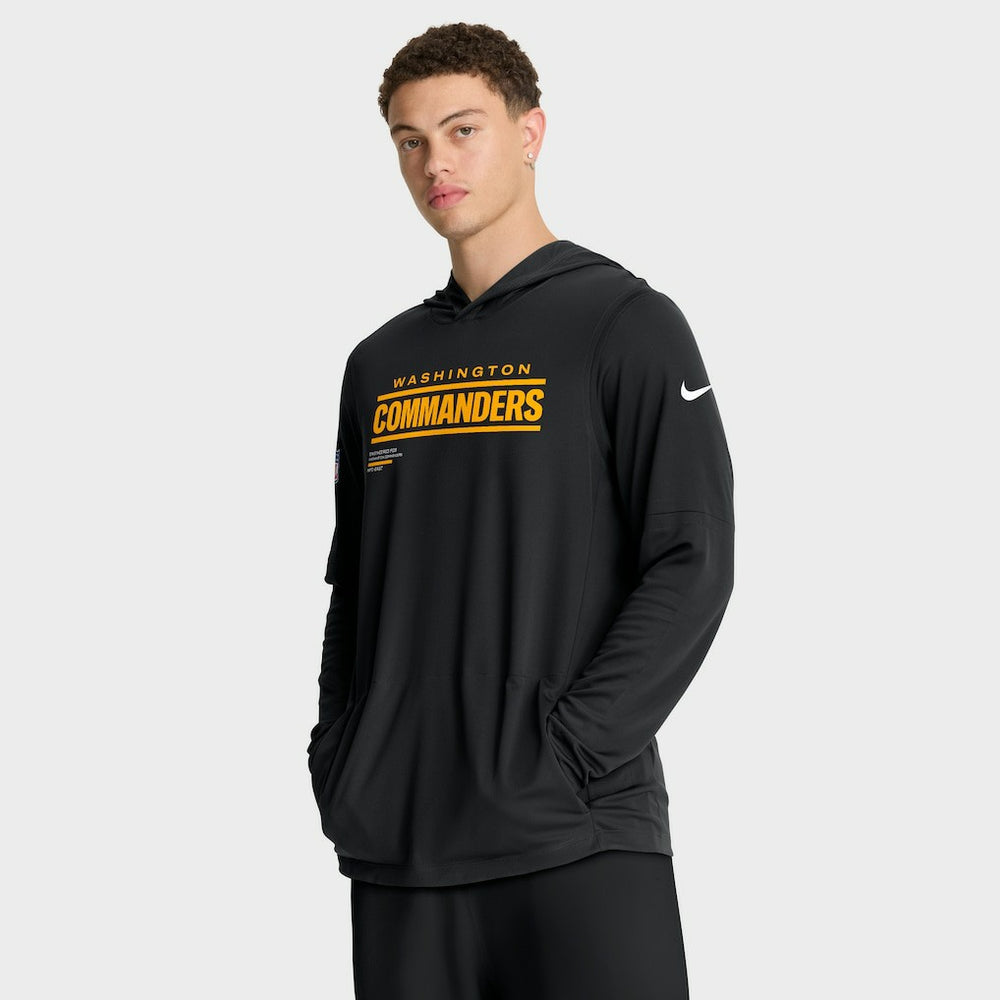 Sideline Pure Fury Performance Long Sleeve Hoodie T-Shirt - Washington Commanders