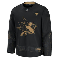 NHL Black San Jose Sharks Fanatics 2024 Military Appreciation Practice Jersey