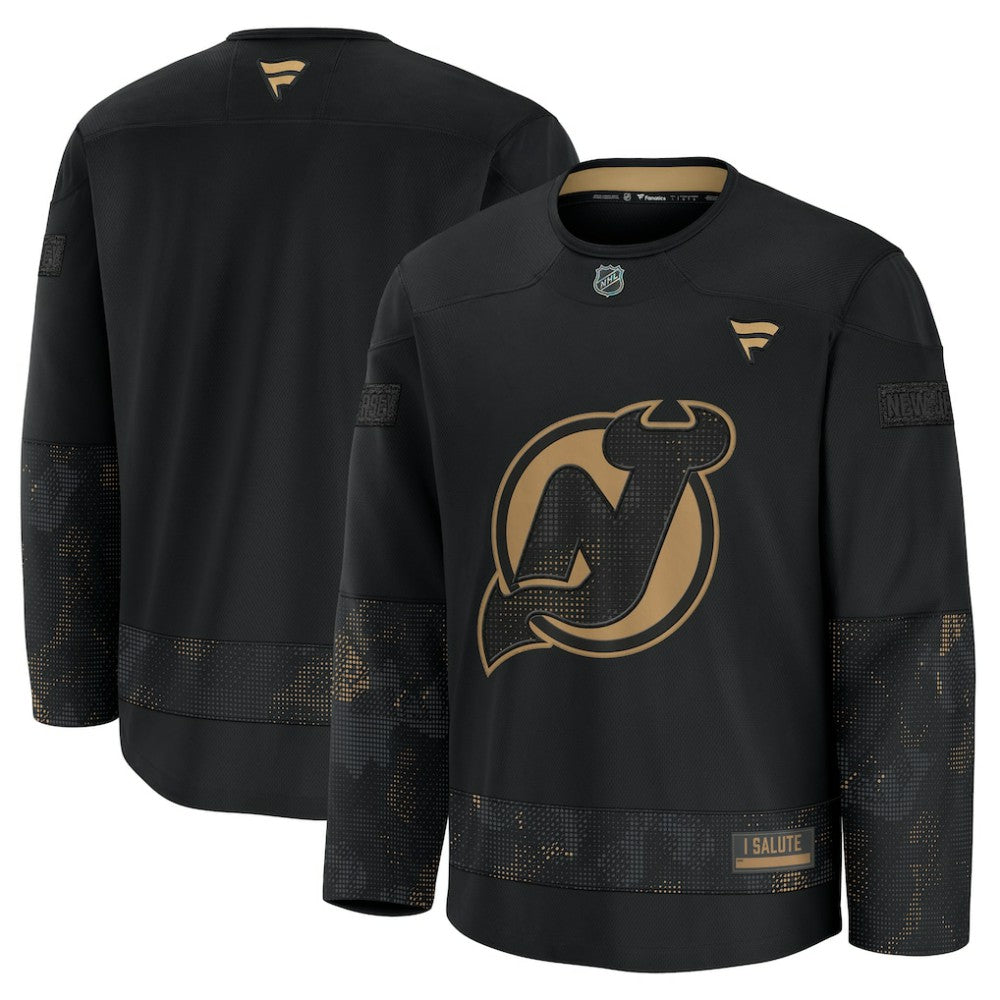 NHL Black New Jersey Devils Fanatics 2024 Military Appreciation Practice Jersey