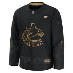NHL Black Vancouver Canucks Fanatics 2024 Military Appreciation Practice Jersey