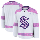 NHL White Seattle Kraken Fanatics 2024 Hockey Fights Cancer Practice Jersey