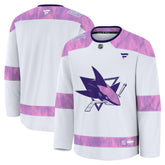 NHL White San Jose Sharks Fanatics 2024 Hockey Fights Cancer Practice Jersey