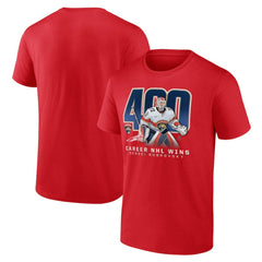 NHL Red Sergei Bobrovsky Florida Panthers 400 Career Wins T-Shirt