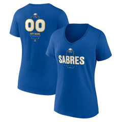 NHL Royal Buffalo Sabres Women's Personalized Name & Number Midfielder V-Neck T-Shirt