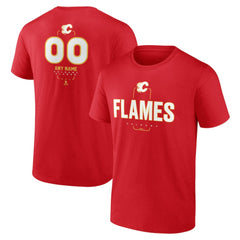 NHL Red Calgary Flames Personalized Name & Number Midfielder T-Shirt