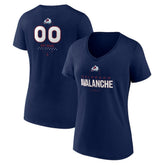NHL Navy Colorado Avalanche Women's Personalized Name & Number Midfielder V-Neck T-Shirt