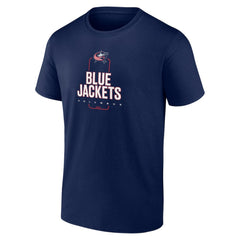 NHL Navy Columbus Blue Jackets Personalized Name & Number Midfielder T-Shirt