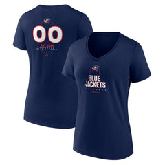 NHL Navy Columbus Blue Jackets Women's Personalized Name & Number Midfielder V-Neck T-Shirt
