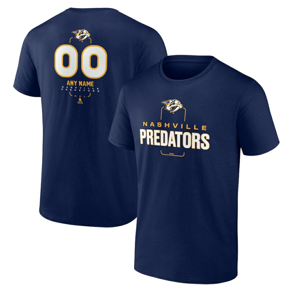NHL Navy Nashville Predators Personalized Name & Number Midfielder T-Shirt
