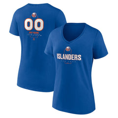NHL Royal New York Islanders Women's Personalized Name & Number Midfielder V-Neck T-Shirt