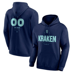 NHL Deep Sea Blue Seattle Kraken Personalized Name & Number Midfielder Pullover Hoodie