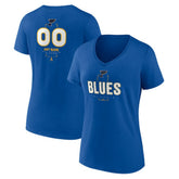 NHL Blue St. Louis Blues Women's Personalized Name & Number Midfielder V-Neck T-Shirt