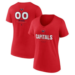 NHL Red Washington Capitals Women's Personalized Name & Number Midfielder V-Neck T-Shirt